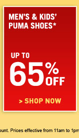 Mens and Kids Puma Shoes up to 65% off Mens and Kids Puma Shoes up to 65% off