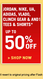 Jordan, Nike, UA, adidas, Vlado, Clinch, and And1 Tees and Shorts up to 50% off Jordan, Nike, UA, adidas, Vlado, Clinch, and And1 Tees and Shorts up to 50% off