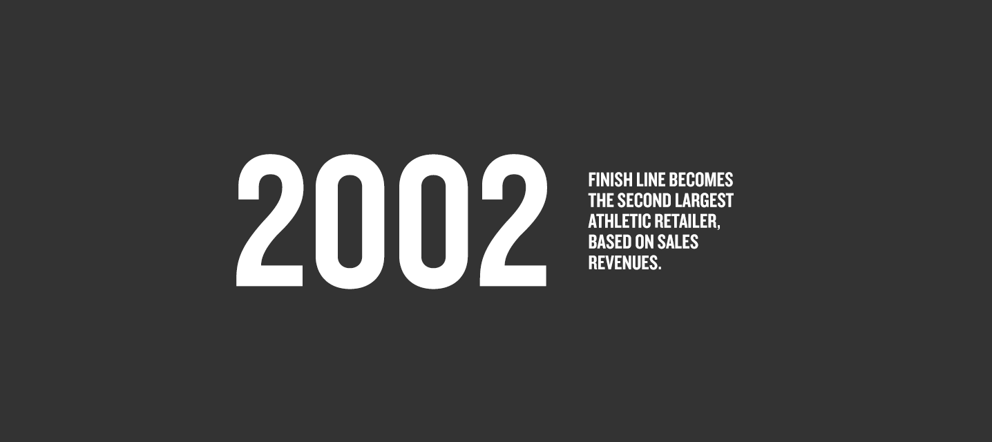 2002 - Finishline becomes the second largest athletic retailer